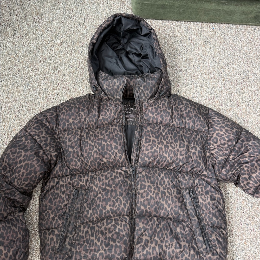 Leopard Print Puffer Jacket